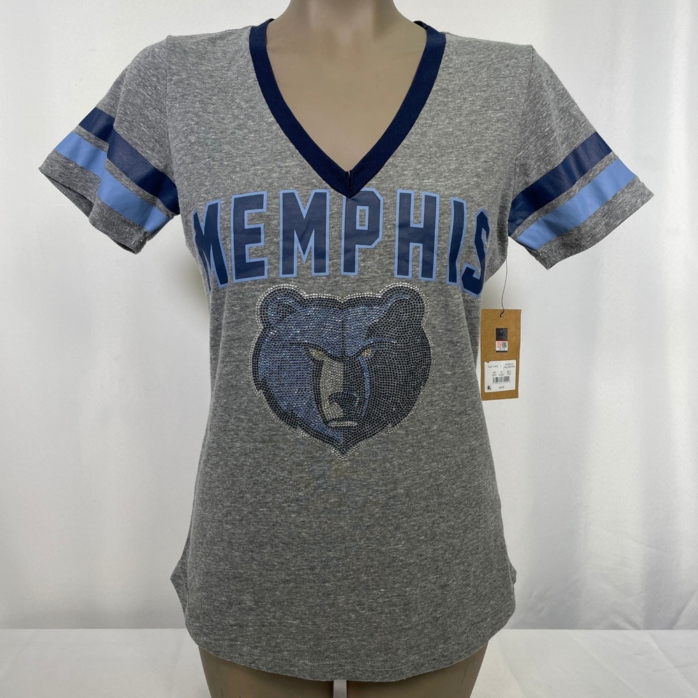 Memphis Grizzlies NBA G-III 4Her Gray Rhinestone T-Shirt Women's SMALL NWT